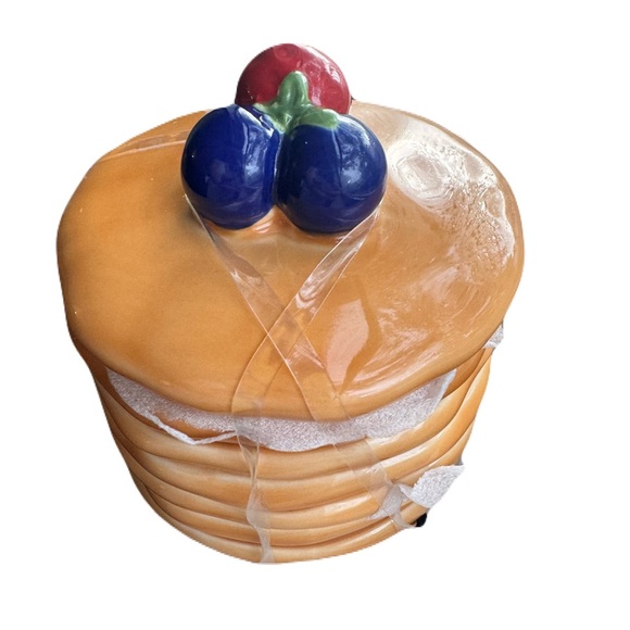 Other - Pancake Shaped Stoneware Canister